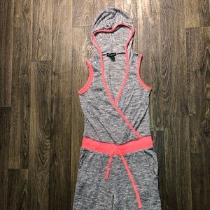 Heathered Gray Jumpsuit w Hoodie